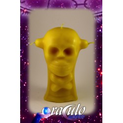 VELÓN ESPECIAL CALAVERA 3 MECHAS AMARILLO